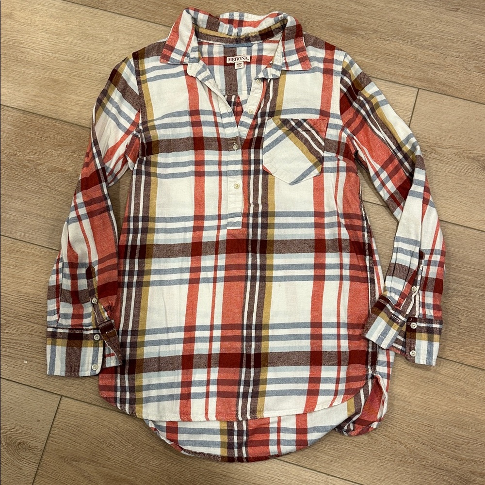 Merona Red and Blue Plaid Tunic